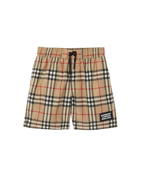 Burberry Boy's Kameron Check Swim Trunks 